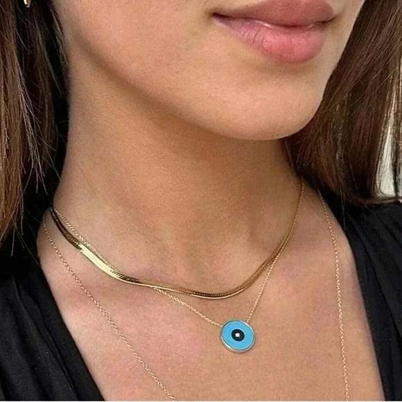 Jennifer Zeuner Gold Herringbone Necklace 16” | Dainty | NWT - Picture 5 of 15